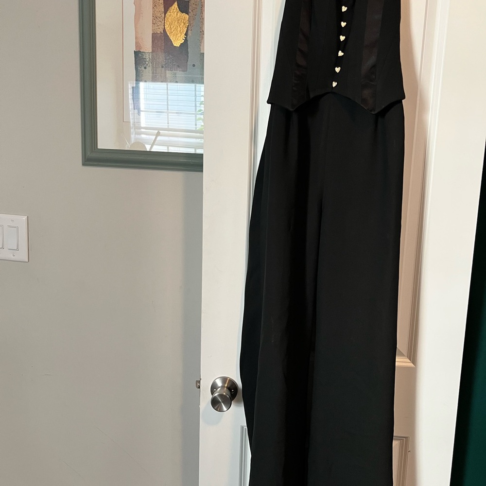 Alberto Makali Black Wide-Leg Jumpsuit with V-Neck